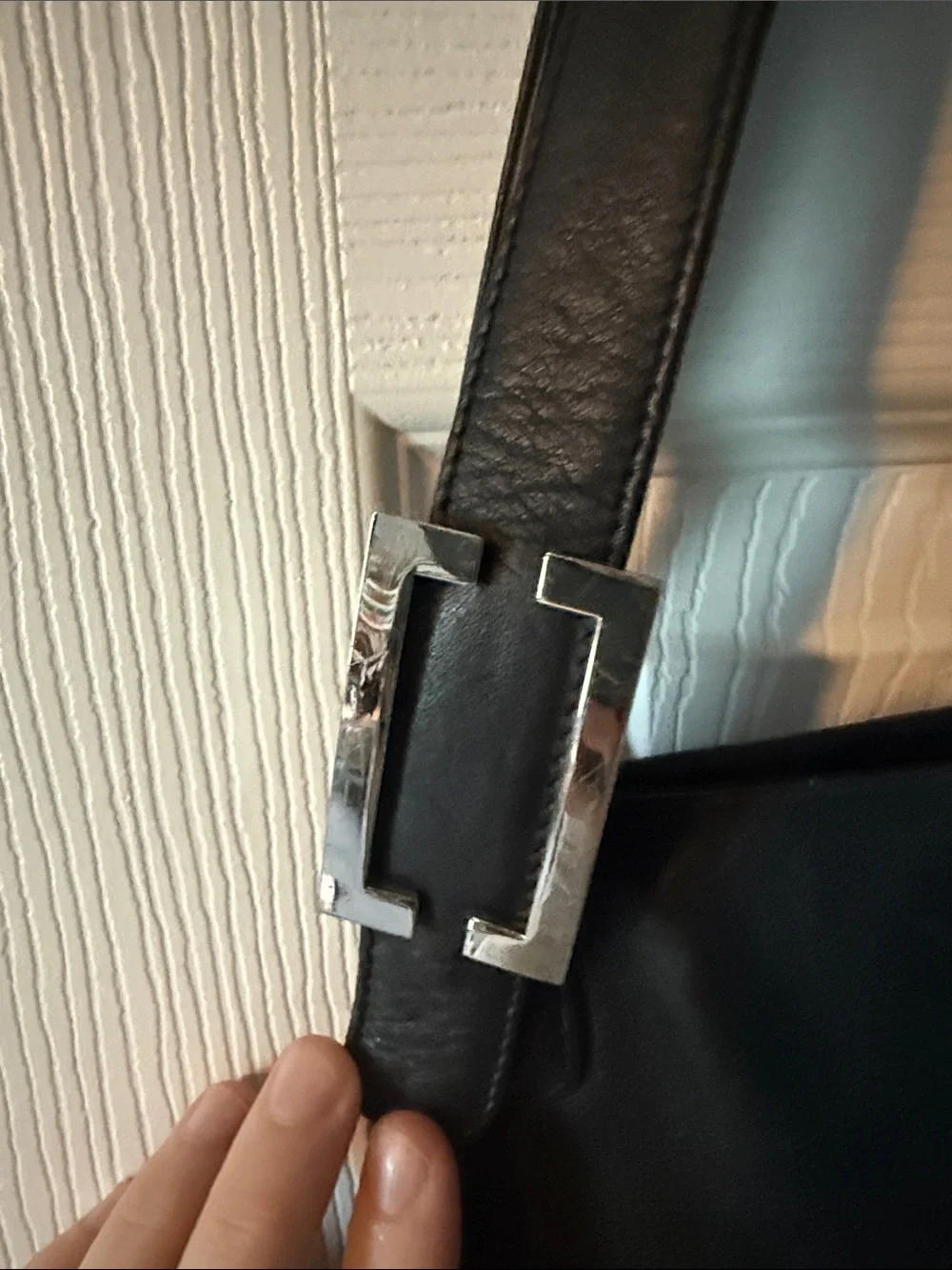 Adrienne Vittadini Black Leather Shoulder Bag